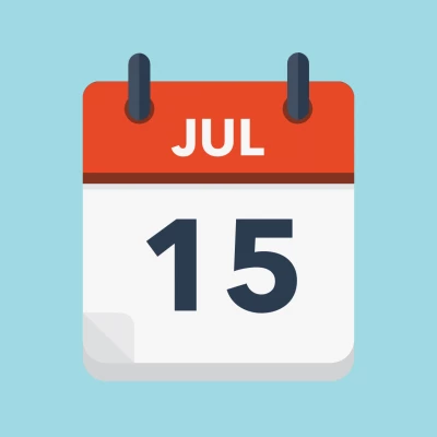 Calendar icon showing 15th July