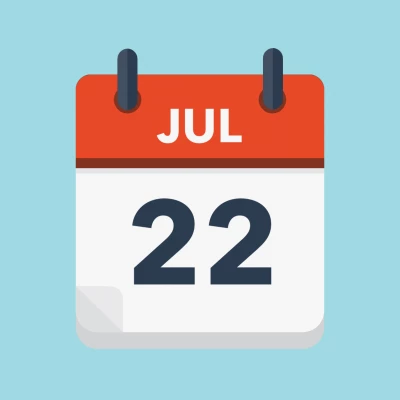 Calendar icon showing 22nd July