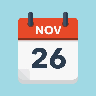 Calendar icon showing 26th November